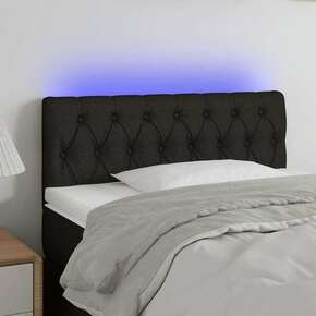 VidaXL LED posteljno vzglavje črno 100x7x78/88 cm blago