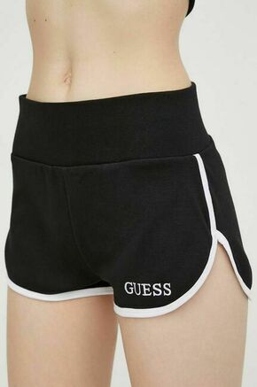 Kratke hlače za na plažo Guess črna barva - črna. Kratke hlače za na plažo iz kolekcije Guess. Model izdelan iz elastične pletenine.
