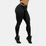 Nebbia Classic High Waist Leggings INTENSE Perform Black/Gold XS Fitnes hlače