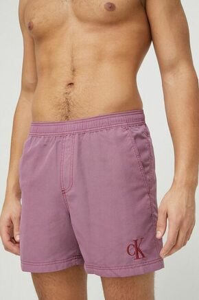 Kopalne kratke hlače Calvin Klein vijolična barva - vijolična. Kopalne kratke hlače iz kolekcije Calvin Klein. Model izdelan iz enobarvnega materiala. Izjemno zračen
