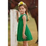 Otroška bombažna obleka Mayoral zelena barva - zelena. Otroška Obleka iz kolekcije Mayoral. Nabran model izdelan iz lahke tkanine.