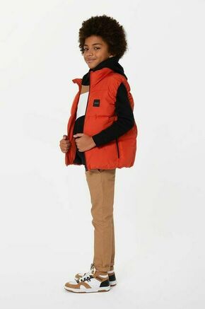 Otroški brezrokavnik BOSS oranžna barva - oranžna. Otroške brezrokavnik iz kolekcije BOSS. Podložen model