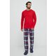 Pižama Tommy Hilfiger moška, rdeča barva - rdeča. Pižama iz kolekcije Tommy Hilfiger. Model izdelan iz kombinacije enobarvne in vzorčaste pletenine. Model iz mehke in na otip prijetne tkanine.