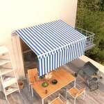 vidaXL Avtomatsko zložljiva tenda s senčilom 3x2,5 m modra in bela