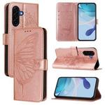 Preklopna torbica (WLGO-Butterfly) za Samsung Galaxy A37 5G, roza-zlata