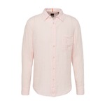 Lanena srajca BOSS BOSS ORANGE roza barva - roza. Srajca iz kolekcije BOSS, izdelana iz lahke tkanine. Model iz zračne lanene tkanine.