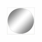 slomart stensko ogledalo dkd home decor 85,5 x 3 x 85,5 cm kristal bela železo