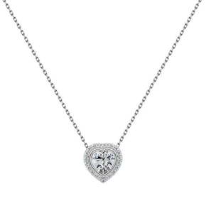 Brilio Silver Elegantna srebrna ogrlica s prozornimi cirkoni Heart NCL23W srebro 925/1000