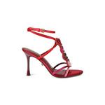 Kurt Geiger London sandali z visoko peto Kiss Sandal Pink Comb Fabric rdeča 5803957609