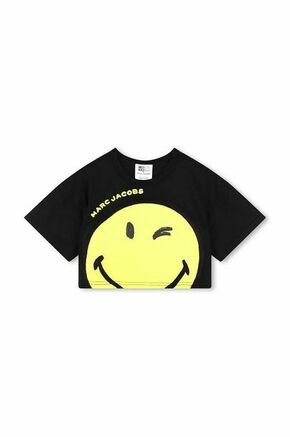 Otroška bombažna kratka majica Marc Jacobs x Smiley črna barva - črna. Otroška kratka majica iz kolekcije Marc Jacobs. Model izdelan iz tanke