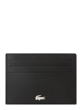 Lacoste usnjena denarnica - črna. Mala denarnica iz kolekcije Lacoste. Model izdelan iz naravnega usnja.