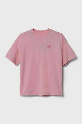 Otroška bombažna kratka majica adidas Originals roza barva - roza. Otroške kratka majica iz kolekcije adidas Originals. Model izdelan iz tanke