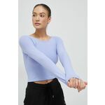Majica z dolgimi rokavi 4F ženski - modra. Majica z dolgimi rokavi iz kolekcije 4F. Model izdelan iz enobarvne pletenine. Prilagodljiv material, ki se prilagaja postavi.