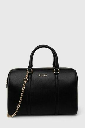 Torbica Liu Jo črna barva - črna. Velika torbica in denarnica iz kolekcije Liu Jo. Model na zapenjanje