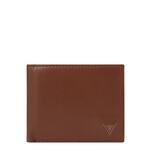 Usnjena denarnica Guess moški, rjava barva - rjava. Velika denarnica iz kolekcije Guess. Model izdelan iz naravnega usnja.
