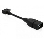 WEBHIDDENBRAND Delock Adapter USB micro-B moški pravokotni &gt; USB 2.0-A ženski OTG 11cm