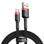 BASEUS Cafule kabel USB / USB Type-C QC 3.0 1m, črna/rdeč
