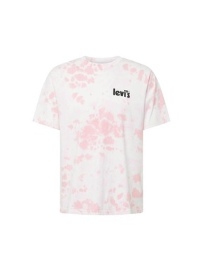 Bombažna kratka majica Levi's roza barva - roza. Ohlapna kratka majica iz kolekcije Levi's. Model izdelan iz tanke