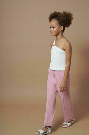 Otroške hlače Mayoral roza barva - roza. Hlače iz kolekcije Mayoral. Model izdelan iz enobarvne tkanine. Model iz izjemno udobne tkanine z visoko vsebnostjo bombaža.
