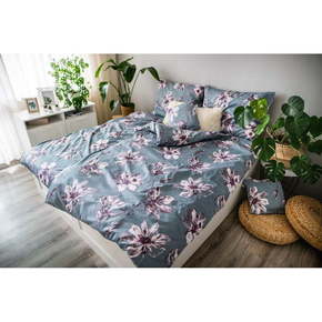 Sivo-rožnata posteljnina iz bombažnega satena Cotton House Jane