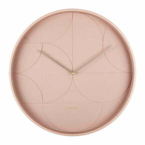 Stenska ura Karlsson - roza. Stenska ura iz kolekcije Karlsson. Model izdelan iz kovine.