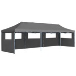 vidaXL Zložljiv pop-up šotor za zabave 5 stranic 3x9 m antracit