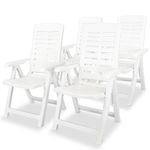 vidaXL Prilagodljivi vrtni stoli 6 kosov 60x61x108cm plastika beli