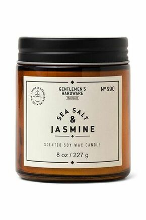 Dišeča sojina sveča Gentelmen's Hardware Sea Salt &amp; Jasmine 227 g - pisana. Dišeča sveča iz kolekcije Gentelmen's Hardware. Model izdelan iz stekla in kovine.