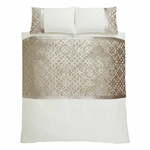Bež/kremno bela žametna posteljnina za zakonsko posteljo 200x200 cm Lattice Cut – Catherine Lansfield