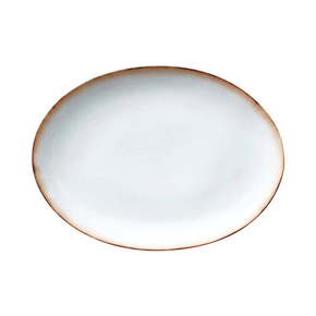 Krem ovalen keramični krožnik za serviranje Bitz Basics Grey