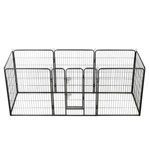 VidaXL Ograda za pse z 8 jeklenimi paneli 80x100 cm črne barve