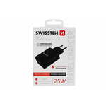 Swissten napajalnik za polnilnik PowerDelivery 25W, iPhone + Samsung, črn