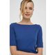 Kratka majica Lauren Ralph Lauren ženski, oranžna barva - modra. Kratka majica iz kolekcije Lauren Ralph Lauren, izdelana iz tanke, elastične pletenine. Model iz izjemno udobne tkanine z visoko vsebnostjo bombaža.