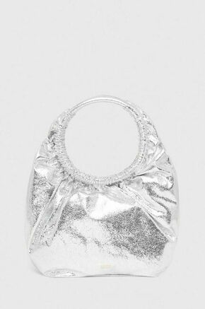 Torbica Silvian Heach srebrna barva - srebrna. Srednje velika torbica iz kolekcije Silvian Heach. Model na zapenjanje
