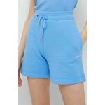 Kratke hlače Tommy Hilfiger ženski - modra. Kratke hlače iz kolekcije Tommy Hilfiger. Model izdelan iz tanke, elastične pletenine.