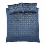 Modra posteljnina za zakonsko posteljo 200x200 cm Art Deco Pearl - Catherine Lansfield