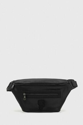 Torbica za okoli pasu Karl Lagerfeld črna barva - črna. Pasna torbica iz kolekcije Karl Lagerfeld. Model izdelan iz tekstilnega materiala.
