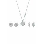 Ogrlica in uhani Michael Kors - srebrna. Ogrlica in uhani iz kolekcije Michael Kors. Model z dekoracijo iz kristalčkov izdelan iz srebra.