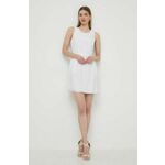 Obleka Armani Exchange bela barva, 3DYA66 YN9RZ - bela. Obleka iz kolekcije Armani Exchange. Model izdelan iz enobarvne tkanine. Model iz zračne viskozne tkanine.