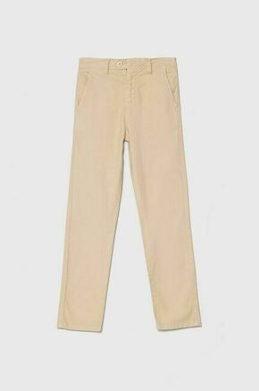 Otroške hlače s primesjo lanu Guess bež barva - bež. Otroški hlače iz kolekcije Guess. Model izdelan iz prožnega materiala