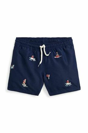 Otroške kopalne kratke hlače Polo Ralph Lauren mornarsko modra barva - mornarsko modra. Otroški kopalne kratke hlače iz kolekcije Polo Ralph Lauren. Model izdelan iz vzorčastega materiala.