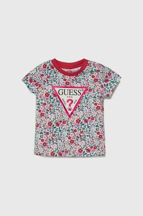 Otroška kratka majica Guess - pisana. Otroške kratka majica iz kolekcije Guess. Model izdelan iz tanke