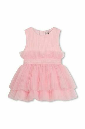 Obleka za dojenčka Karl Lagerfeld roza barva - roza. Za dojenčke obleka iz kolekcije Karl Lagerfeld. Model izdelan iz enobarvnega materiala. Izrazit model za posebne priložnosti.