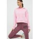 Bluza New Balance ženska, roza barva, s kapuco - roza. Mikica s kapuco iz kolekcije New Balance. Model izdelan iz tanke, elastične pletenine.