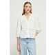 Bombažna majica Desigual ženska, bela barva - bela. Bluza iz kolekcije Desigual, izdelana iz lahkega blaga. Model iz zračne bombažne tkanine.