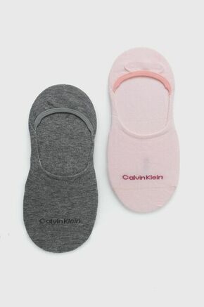 Calvin Klein nogavice (2-pack) - roza. Kratke nogavice iz zbirke Calvin Klein. Model iz elastičnega materiala. Vključena sta dva para