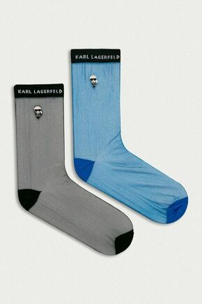 Karl Lagerfeld nogavice (2-pack) - črna. Nogavice iz kolekcije Karl Lagerfeld. Model izdelan iz elastičnega materiala. V kompletu sta dva para.