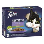 Felix hrana za mačke Fantastic govedina s korenčkom, piščanec s paradižnikom, losos z bučkami, postrv z zeljem. fižol, 6 (12x85 g)