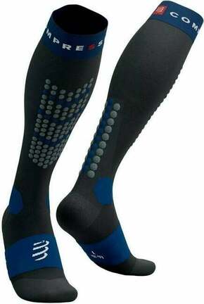 Compressport Alpine Ski Full Socks Black/Estate Blue T1 Tekaške nogavice
