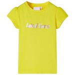 vidaXL Otroška majica s kratkimi rokavi živo rumena 116